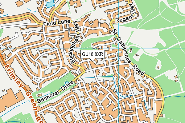GU16 8XR map - OS VectorMap District (Ordnance Survey) GU16 8XR map - OS VectorMap District (Ordnance Survey)
