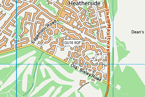 GU16 9QF map - OS VectorMap District (Ordnance Survey) GU16 9QF map - OS VectorMap District (Ordnance Survey)