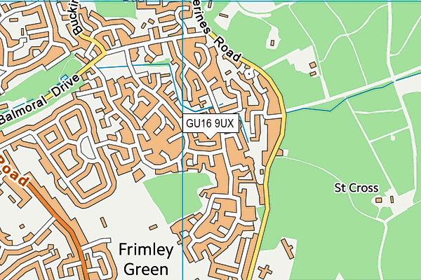 GU16 9UX map - OS VectorMap District (Ordnance Survey) GU16 9UX map - OS VectorMap District (Ordnance Survey)