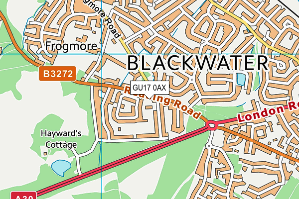 GU17 0AX map - OS VectorMap District (Ordnance Survey) GU17 0AX map - OS VectorMap District (Ordnance Survey)