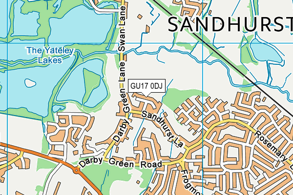 GU17 0DJ map - OS VectorMap District (Ordnance Survey)