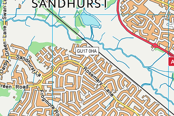 GU17 0HA map - OS VectorMap District (Ordnance Survey) GU17 0HA map - OS VectorMap District (Ordnance Survey)