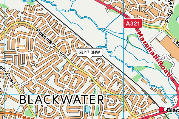 GU17 0HW map - OS VectorMap District (Ordnance Survey) GU17 0HW map - OS VectorMap District (Ordnance Survey)