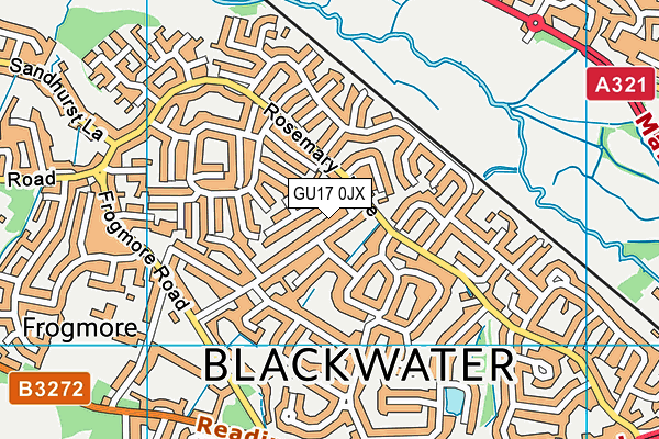 GU17 0JX map - OS VectorMap District (Ordnance Survey) GU17 0JX map - OS VectorMap District (Ordnance Survey)
