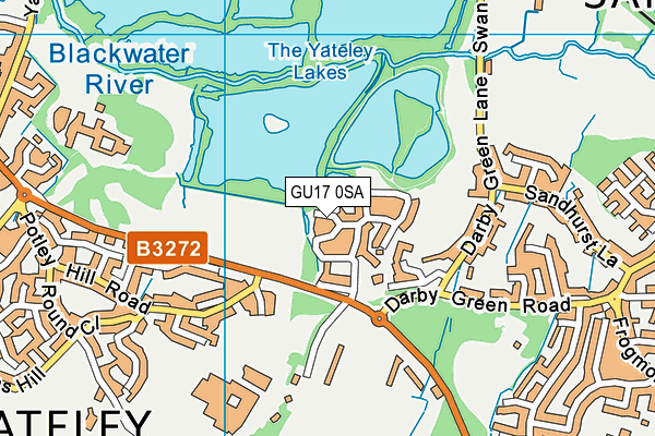 GU17 0SA map - OS VectorMap District (Ordnance Survey) GU17 0SA map - OS VectorMap District (Ordnance Survey)