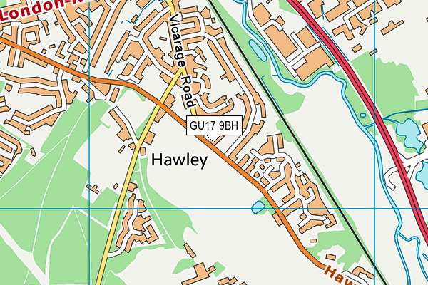 GU17 9BH map - OS VectorMap District (Ordnance Survey) GU17 9BH map - OS VectorMap District (Ordnance Survey)
