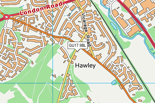 GU17 9BL map - OS VectorMap District (Ordnance Survey) GU17 9BL map - OS VectorMap District (Ordnance Survey)