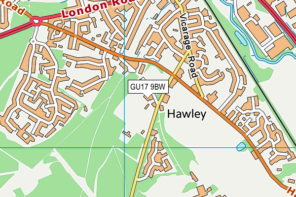 GU17 9BW map - OS VectorMap District (Ordnance Survey) GU17 9BW map - OS VectorMap District (Ordnance Survey)