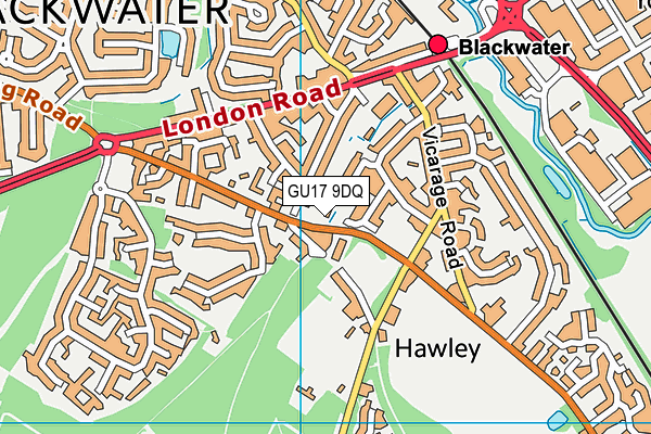 GU17 9DQ map - OS VectorMap District (Ordnance Survey) GU17 9DQ map - OS VectorMap District (Ordnance Survey)
