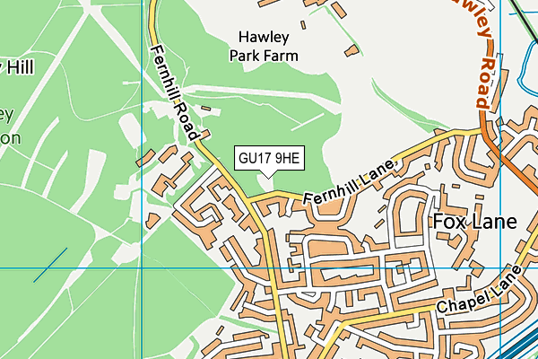 GU17 9HE map - OS VectorMap District (Ordnance Survey) GU17 9HE map - OS VectorMap District (Ordnance Survey)