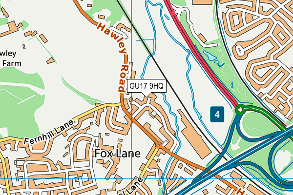 GU17 9HQ map - OS VectorMap District (Ordnance Survey)