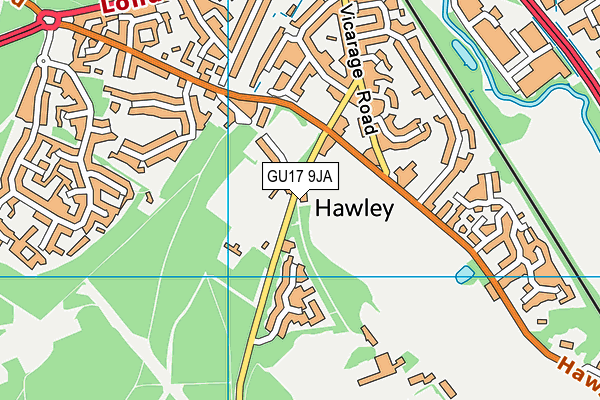 GU17 9JA map - OS VectorMap District (Ordnance Survey) GU17 9JA map - OS VectorMap District (Ordnance Survey)