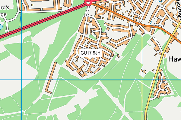 GU17 9JH map - OS VectorMap District (Ordnance Survey) GU17 9JH map - OS VectorMap District (Ordnance Survey)
