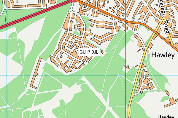 GU17 9JL map - OS VectorMap District (Ordnance Survey) GU17 9JL map - OS VectorMap District (Ordnance Survey)