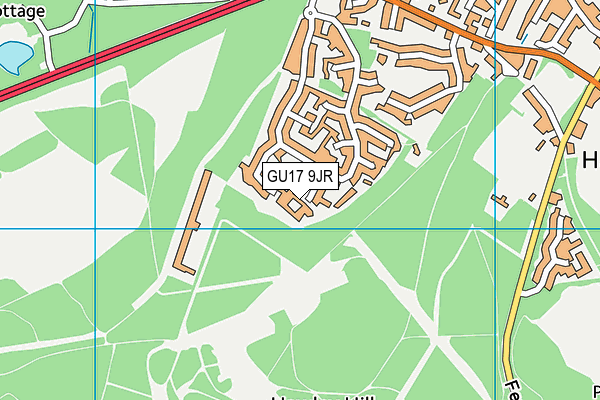 GU17 9JR map - OS VectorMap District (Ordnance Survey) GU17 9JR map - OS VectorMap District (Ordnance Survey)