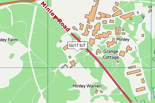 GU17 9JT map - OS VectorMap District (Ordnance Survey) GU17 9JT map - OS VectorMap District (Ordnance Survey)