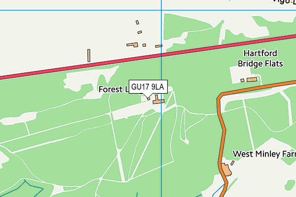 GU17 9LA map - OS VectorMap District (Ordnance Survey) GU17 9LA map - OS VectorMap District (Ordnance Survey)