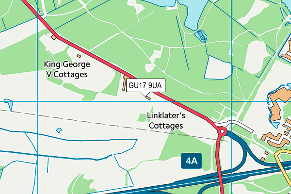 GU17 9UA map - OS VectorMap District (Ordnance Survey) GU17 9UA map - OS VectorMap District (Ordnance Survey)