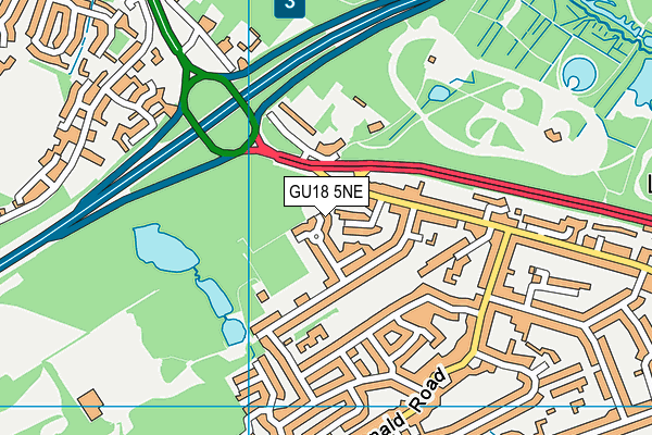 GU18 5NE map - OS VectorMap District (Ordnance Survey) GU18 5NE map - OS VectorMap District (Ordnance Survey)