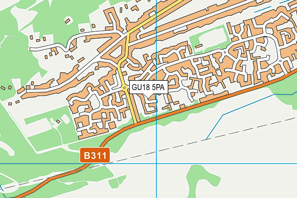 GU18 5PA map - OS VectorMap District (Ordnance Survey) GU18 5PA map - OS VectorMap District (Ordnance Survey)