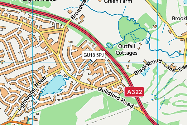 GU18 5PJ map - OS VectorMap District (Ordnance Survey) GU18 5PJ map - OS VectorMap District (Ordnance Survey)