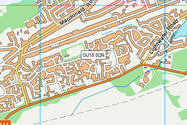GU18 5QN map - OS VectorMap District (Ordnance Survey) GU18 5QN map - OS VectorMap District (Ordnance Survey)