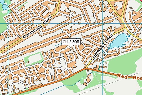 GU18 5QR map - OS VectorMap District (Ordnance Survey) GU18 5QR map - OS VectorMap District (Ordnance Survey)