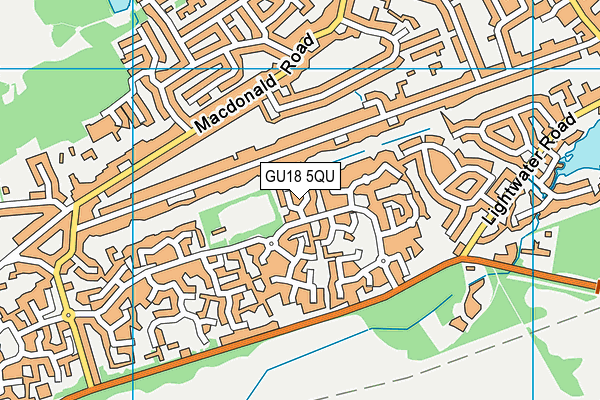 GU18 5QU map - OS VectorMap District (Ordnance Survey) GU18 5QU map - OS VectorMap District (Ordnance Survey)