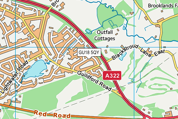GU18 5QY map - OS VectorMap District (Ordnance Survey) GU18 5QY map - OS VectorMap District (Ordnance Survey)