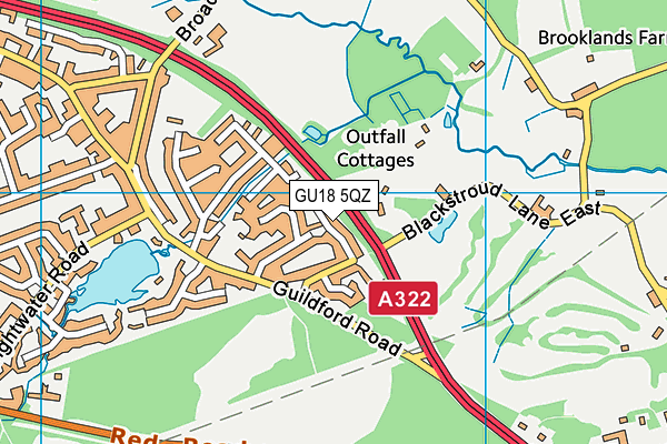 GU18 5QZ map - OS VectorMap District (Ordnance Survey) GU18 5QZ map - OS VectorMap District (Ordnance Survey)