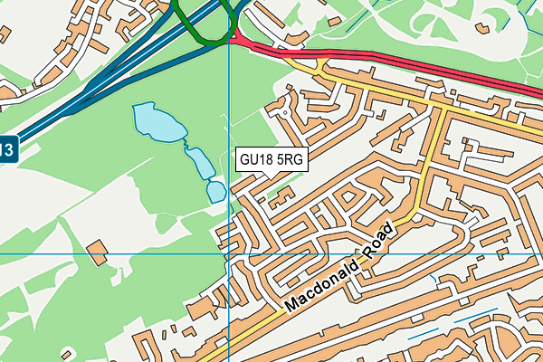 GU18 5RG map - OS VectorMap District (Ordnance Survey) GU18 5RG map - OS VectorMap District (Ordnance Survey)