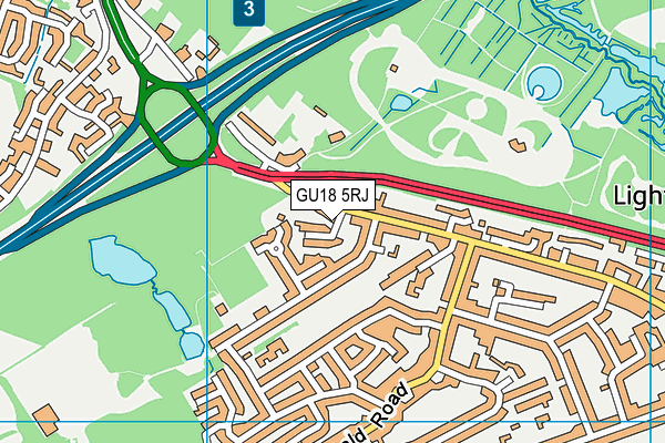 GU18 5RJ map - OS VectorMap District (Ordnance Survey) GU18 5RJ map - OS VectorMap District (Ordnance Survey)