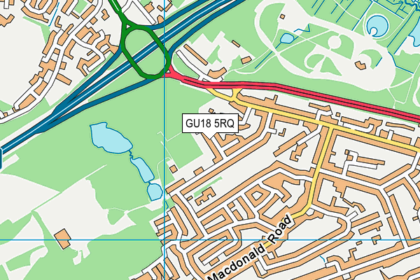 GU18 5RQ map - OS VectorMap District (Ordnance Survey) GU18 5RQ map - OS VectorMap District (Ordnance Survey)