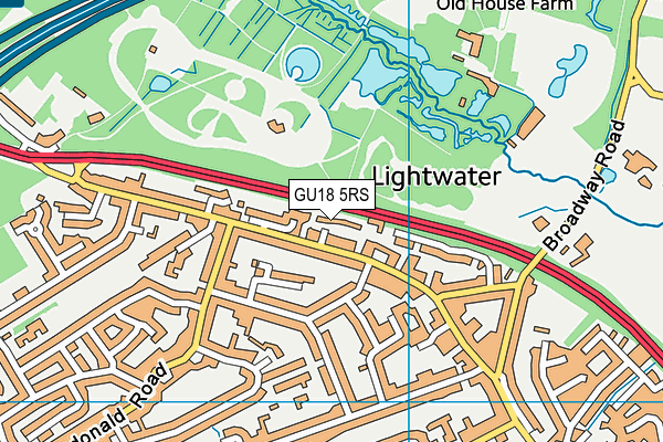 GU18 5RS map - OS VectorMap District (Ordnance Survey) GU18 5RS map - OS VectorMap District (Ordnance Survey)