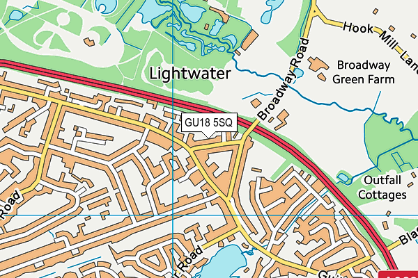 GU18 5SQ map - OS VectorMap District (Ordnance Survey) GU18 5SQ map - OS VectorMap District (Ordnance Survey)