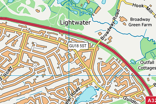GU18 5ST map - OS VectorMap District (Ordnance Survey) GU18 5ST map - OS VectorMap District (Ordnance Survey)