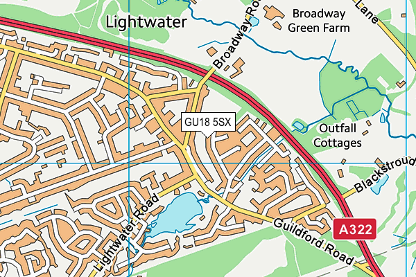 GU18 5SX map - OS VectorMap District (Ordnance Survey) GU18 5SX map - OS VectorMap District (Ordnance Survey)