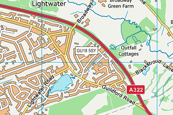 GU18 5SY map - OS VectorMap District (Ordnance Survey) GU18 5SY map - OS VectorMap District (Ordnance Survey)