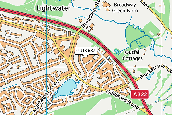 GU18 5SZ map - OS VectorMap District (Ordnance Survey)