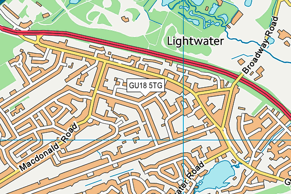 GU18 5TG map - OS VectorMap District (Ordnance Survey)