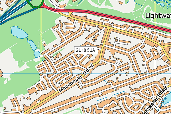 GU18 5UA map - OS VectorMap District (Ordnance Survey) GU18 5UA map - OS VectorMap District (Ordnance Survey)