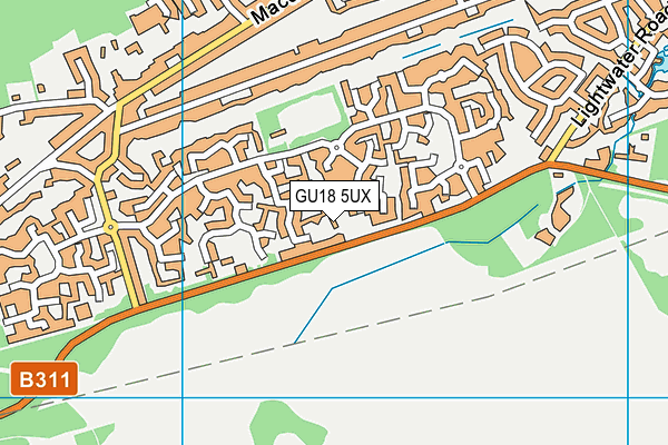 GU18 5UX map - OS VectorMap District (Ordnance Survey) GU18 5UX map - OS VectorMap District (Ordnance Survey)