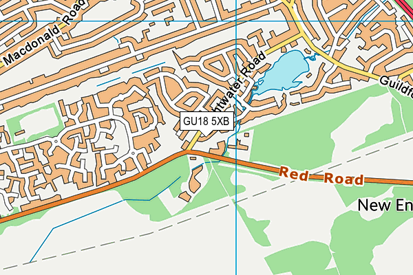 GU18 5XB map - OS VectorMap District (Ordnance Survey) GU18 5XB map - OS VectorMap District (Ordnance Survey)