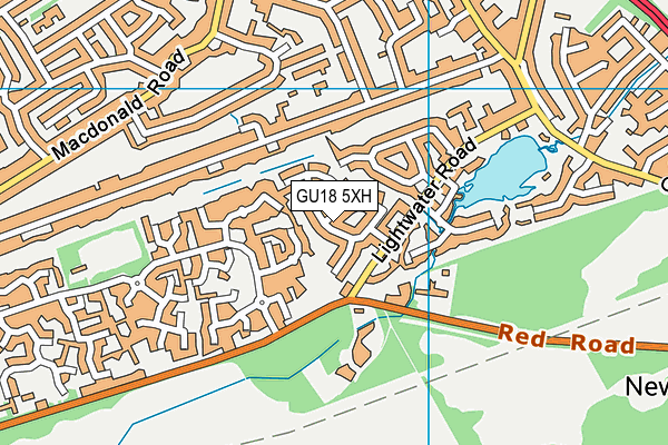 GU18 5XH map - OS VectorMap District (Ordnance Survey) GU18 5XH map - OS VectorMap District (Ordnance Survey)