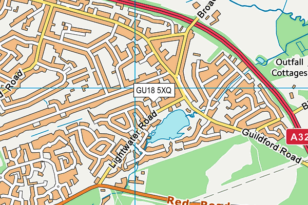 GU18 5XQ map - OS VectorMap District (Ordnance Survey) GU18 5XQ map - OS VectorMap District (Ordnance Survey)