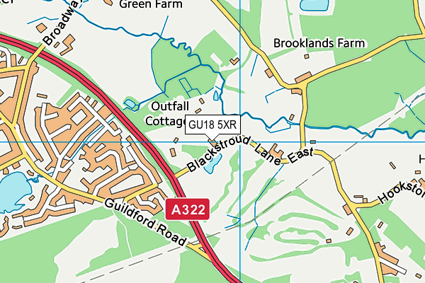 GU18 5XR map - OS VectorMap District (Ordnance Survey) GU18 5XR map - OS VectorMap District (Ordnance Survey)