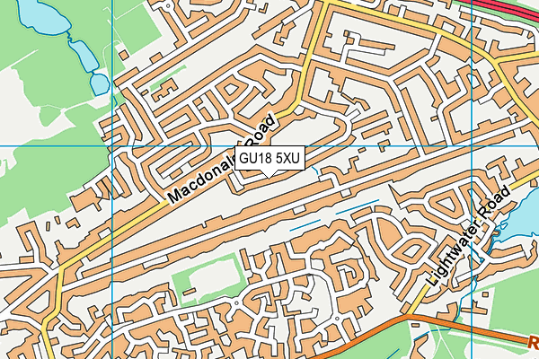 GU18 5XU map - OS VectorMap District (Ordnance Survey) GU18 5XU map - OS VectorMap District (Ordnance Survey)