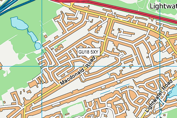 GU18 5XY map - OS VectorMap District (Ordnance Survey) GU18 5XY map - OS VectorMap District (Ordnance Survey)