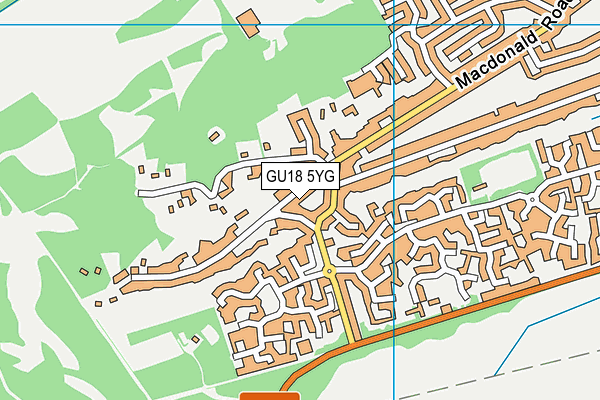 GU18 5YG map - OS VectorMap District (Ordnance Survey) GU18 5YG map - OS VectorMap District (Ordnance Survey)