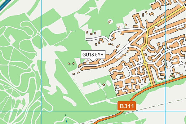 GU18 5YH map - OS VectorMap District (Ordnance Survey) GU18 5YH map - OS VectorMap District (Ordnance Survey)